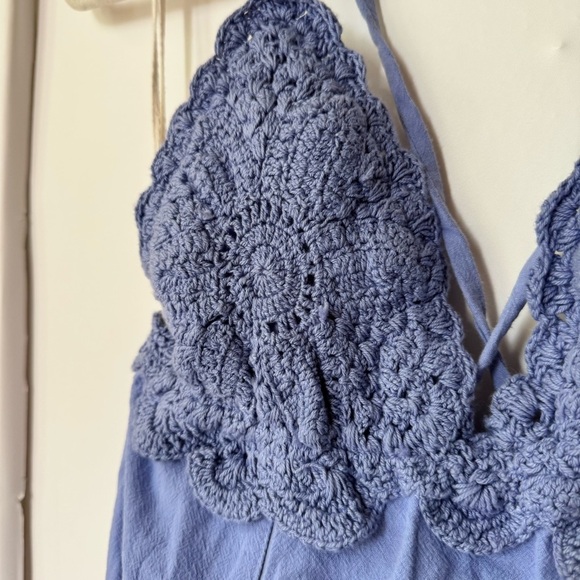 NWT Free People Lovey Maxi Dress Long Crochet Lace Summer Spring Purple Cotton - Picture 10 of 14